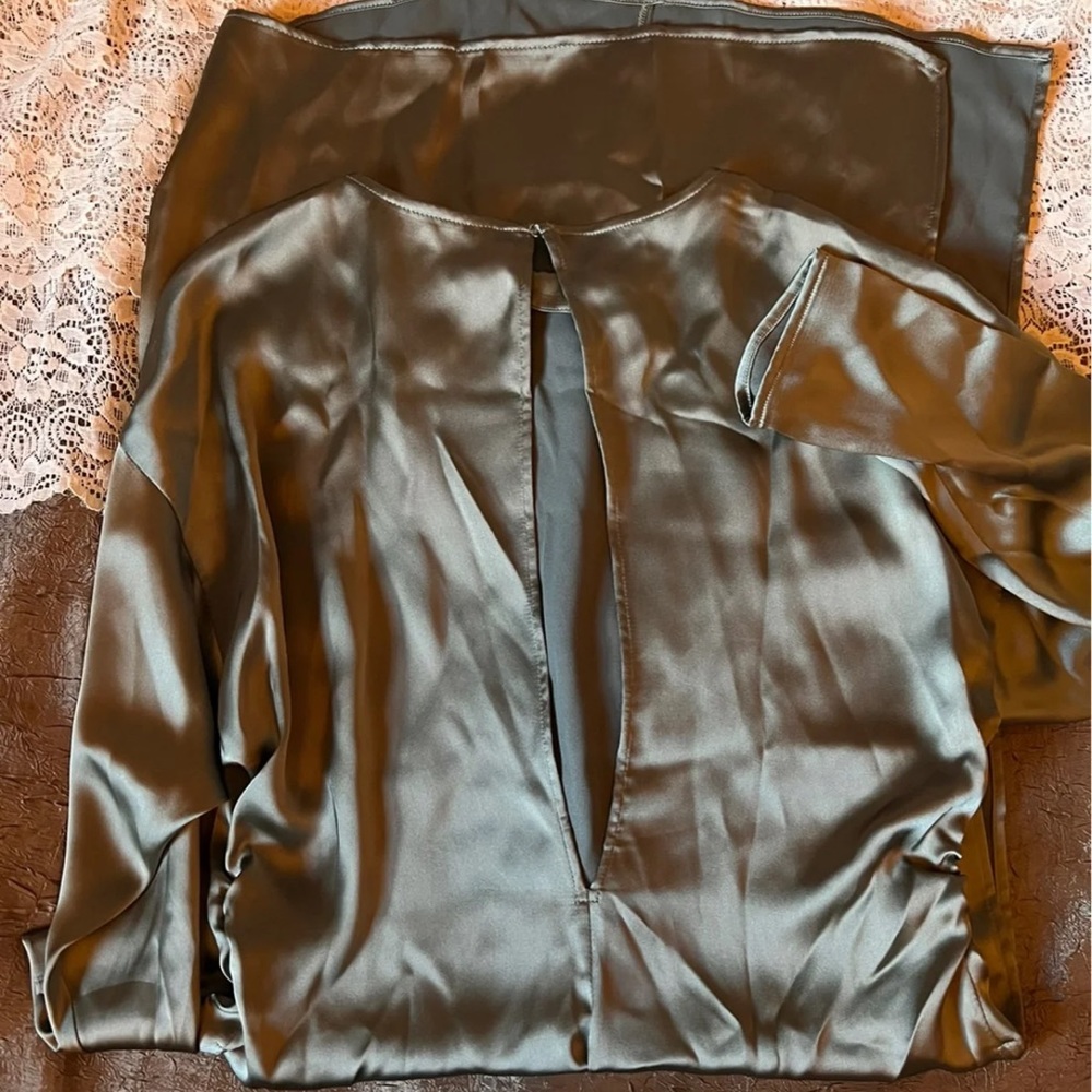 Zara Long Satin Effect Blouse. - Picture 3 of 12